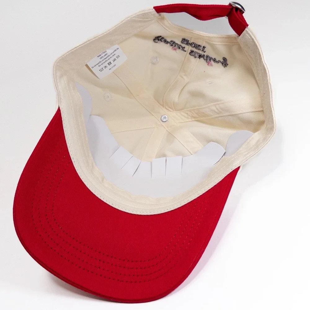 Frasier Sterling Sport Golf Cart Embroidered Dad Hat Cream Red‎